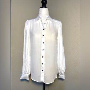 Classic Blouse TAHARI Balloon Ruffle Sleeve Blouse T-Shirt